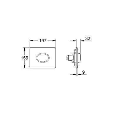 Nuleidimo mygtukas Grohe Skate Air, horizontalus, turintis vieną dalį 1 Nuleidimo mygtukas Grohe Skate Air, horizontalus, turintis vieną dalį 1