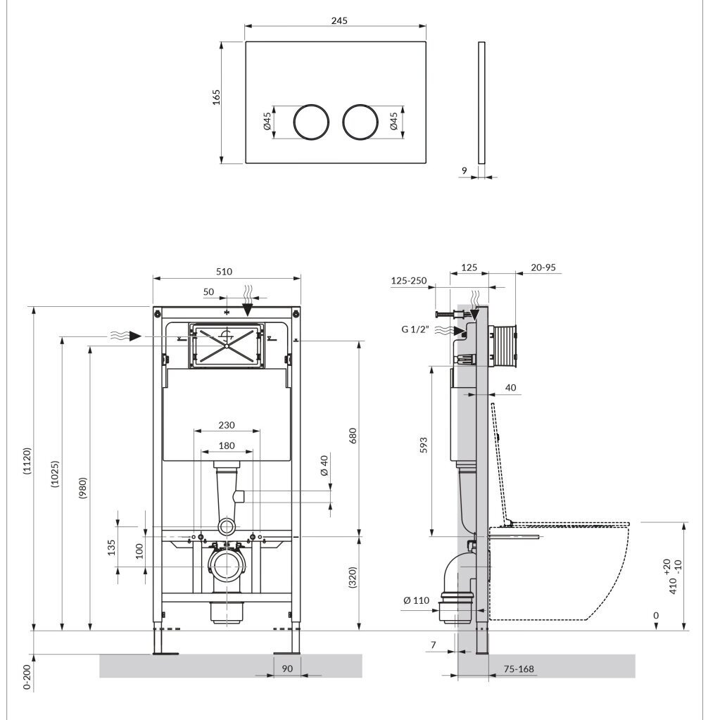 Omnires STRONGFRAME potinkinis rėmas su ECO nuleidimo sistema ir plieniniu PVD mygtuku R45, poliruotas auksas 2 Omnires STRONGFRAME potinkinis rėmas su ECO nuleidimo sistema ir plieniniu PVD mygtuku R45, poliruotas auksas 2