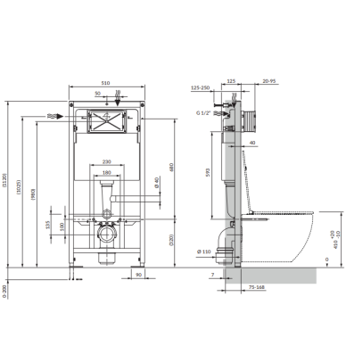 Omnires Strongframe potinkinis rėmas pakabinamam klozetui 1 Omnires Strongframe potinkinis rėmas pakabinamam klozetui 1