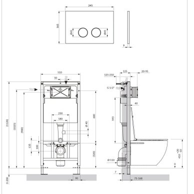 Omnires STRONGFRAME potinkinis rėmas su ECO nuleidimo sistema ir plieniniu mygtuku R45, poliruotas chromas 2 Omnires STRONGFRAME potinkinis rėmas su ECO nuleidimo sistema ir plieniniu mygtuku R45, poliruotas chromas 2
