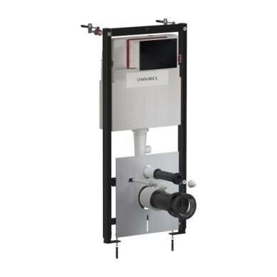 Omnires STRONGFRAME potinkinis rėmas su ECO nuleidimo sistema ir plieniniu mygtuku R45, pusiau juoda matinė