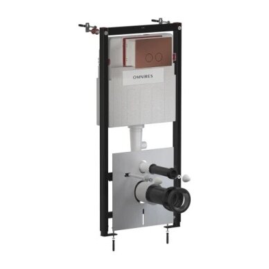 Omnires STRONGFRAME potinkinis rėmas su ECO nuleidimo sistema ir plieniniu mygtuku R45, šlifuotas senovinis varis