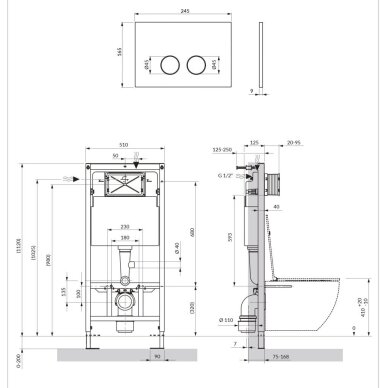 Omnires STRONGFRAME potinkinis rėmas su ECO nuleidimo sistema ir plieniniu mygtuku R45, šlifuotas varis 2 Omnires STRONGFRAME potinkinis rėmas su ECO nuleidimo sistema ir plieniniu mygtuku R45, šlifuotas varis 2
