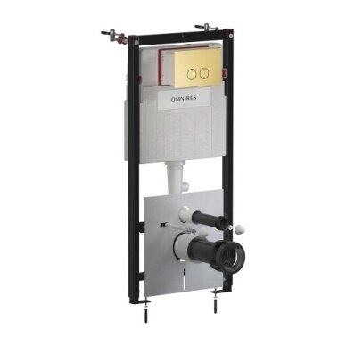 Omnires STRONGFRAME potinkinis rėmas su ECO nuleidimo sistema ir plieniniu mygtuku R45, šlifuotas žalvaris