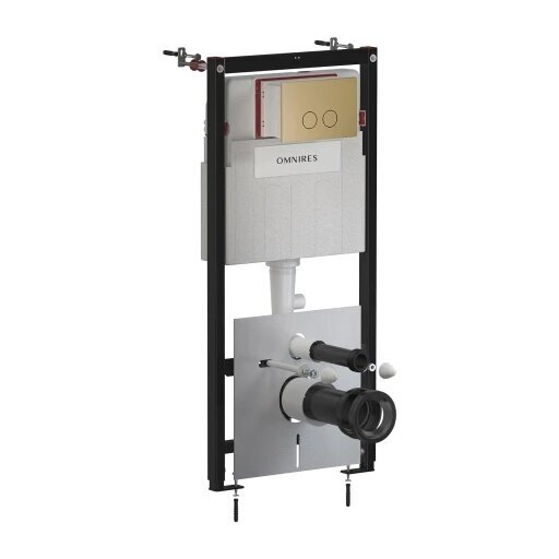 Omnires STRONGFRAME potinkinis rėmas su ECO nuleidimo sistema ir plieniniu mygtuku R45, šlifuota senovinė bronza