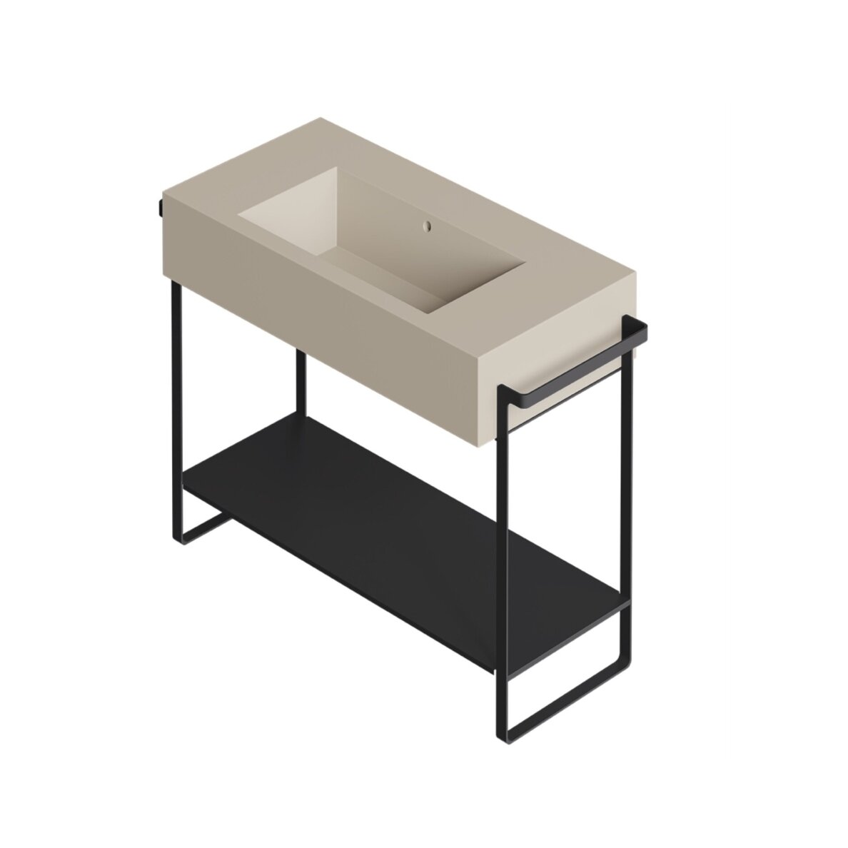 Pakabinamas praustuvas Alice Ceramica Lavabo Kubo 100 x 50 cm su skyle maišytuvui (sabbia spalvos)