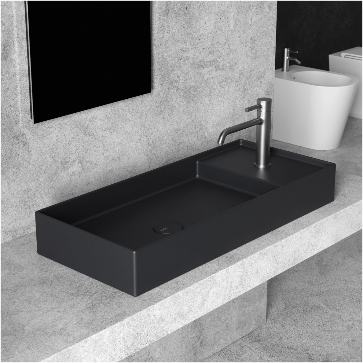 Pastatomas praustuvas Alice Ceramica Hide 850x370 mm Pastatomas praustuvas Alice Ceramica Hide 850x370 mm