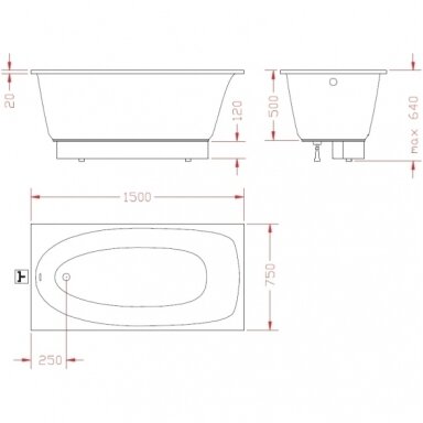 PAA vonia Uno 1500x750