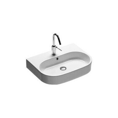 Pakabinamas Hatria Lavabo praustuvas su numatytomis 3 angomis maišytuvui