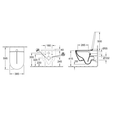 Pakabinamas klozetas Villeroy & Boch ViClean I-100 su Direct flush sistema Pakabinamas klozetas Villeroy & Boch ViClean I-100 su Direct flush sistema