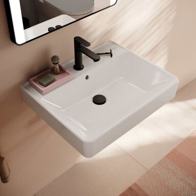 Pakabinamas praustuvas Hansgrohe Xanuia Q su skyle maišytuvui Q 60 x 48 cm Pakabinamas praustuvas Hansgrohe Xanuia Q su skyle maišytuvui Q 60 x 48 cm