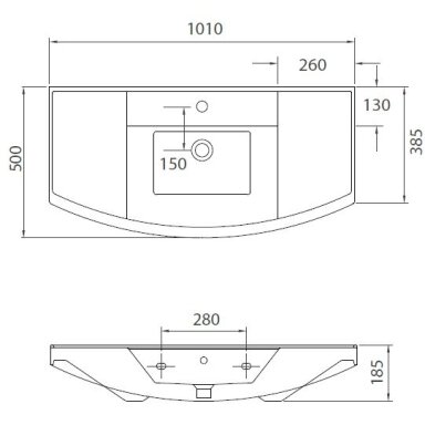 Pakabinamas praustuvas Karag Bianna 101X50 Pakabinamas praustuvas Karag Bianna 101X50
