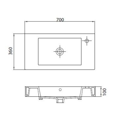 Pakabinamas praustuvas Karag Minos 70x36 Pakabinamas praustuvas Karag Minos 70x36