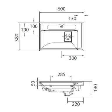 Pakabinamas praustuvas Karag Quattro 60x38 Pakabinamas praustuvas Karag Quattro 60x38