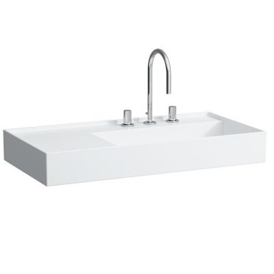 Pakabinamas praustuvas su plačiu kraštu kairėje Kartell by Laufen 90x46cm Pakabinamas praustuvas su plačiu kraštu kairėje Kartell by Laufen 90x46cm