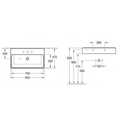 Pakabinamas praustuvas Villeroy&Boch Memento 800x470