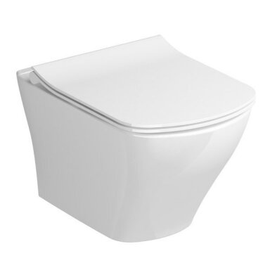 Pakabinamas Ravak unitazas WC CLASSIC RIMOFF su Classic Slim dangčiu Pakabinamas Ravak unitazas WC CLASSIC RIMOFF su Classic Slim dangčiu