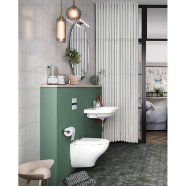Pakabinamas unitazas Gustavsberg Nautic 1530, GB1115300R1040, su Hygienic Flush funkcija, su softclose dangčiu