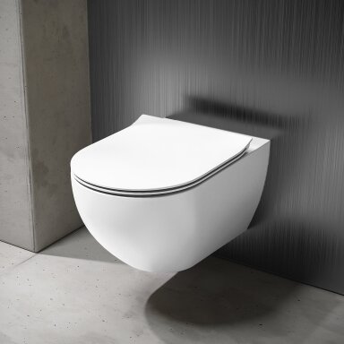 Pakabinamas unitazas Hatria CENTRICA PURE VORTEX su soft close dangčiu