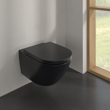 Pakabinamas unitazas VILLEROY & BOCH Subway 3.0 TwistFlush su softclosing dangčiu, Ceramic plus danga Pakabinamas unitazas VILLEROY & BOCH Subway 3.0 TwistFlush su softclosing dangčiu, Ceramic plus danga