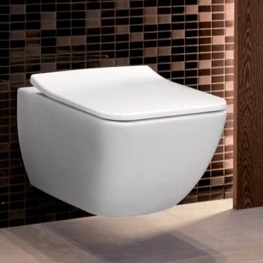 Pakabinamas unitazas Villeroy&Boch Venticello DirectFlush su Ceramic Plus danga bei su SLIM SoftClose dangčiu Pakabinamas unitazas Villeroy&Boch Venticello DirectFlush su Ceramic Plus danga bei su SLIM SoftClose dangčiu