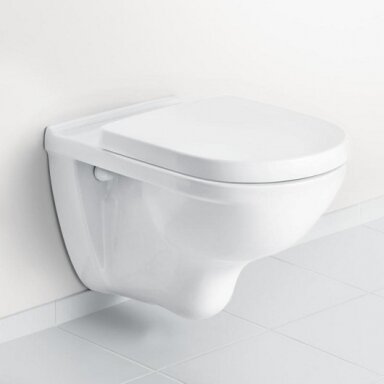 Pakabinamas Villeroy&Boch O.Novo klozetas su Ceramic Plus danga bei soft-close dangčiu