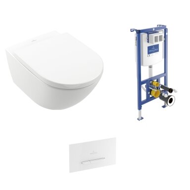Pakabinamas WC komplektas Villeroy & Boch Subway 3.0 Twist-Flush C+ danga, baltas mygtukas Pakabinamas WC komplektas Villeroy & Boch Subway 3.0 Twist-Flush C+ danga, baltas mygtukas