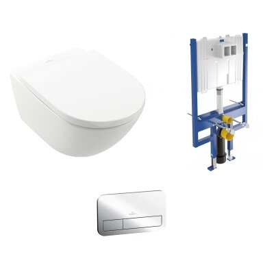Pakabinamas WC komplektas Villeroy & Boch Subway 3.0 Twist-Flush C+ danga, chromo mygtukas Pakabinamas WC komplektas Villeroy & Boch Subway 3.0 Twist-Flush C+ danga, chromo mygtukas