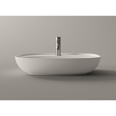 Pastatomas ant stalviršio praustuvas Alice Ceramica Lavabo Form Ovale 60x45 (BE GAMYKLINĖS PAKUOTĖS, SU MAŽU DEFEKTU) NR. 3