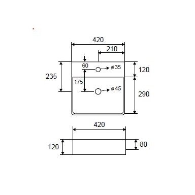 Pastatomas ant stalviršio praustuvas Karag LT 42x42 Pastatomas ant stalviršio praustuvas Karag LT 42x42