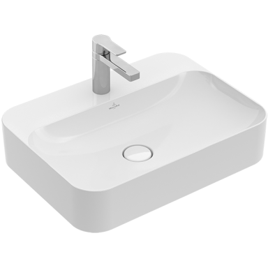 Pastatomas ant stalviršio praustuvas Villeroy&Boch Finion 60x45 su CeramicPlus danga Pastatomas ant stalviršio praustuvas Villeroy&Boch Finion 60x45 su CeramicPlus danga