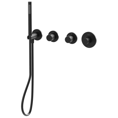 Paffoni potinkinė termostatinė, 2 funkcijų dušo/vonios sistema, juoda matinė spalva 2