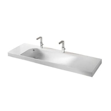 Pakabinamas Hatria Lavabo praustuvas G-150 su 2 angomis maišytuvui Pakabinamas Hatria Lavabo praustuvas G-150 su 2 angomis maišytuvui