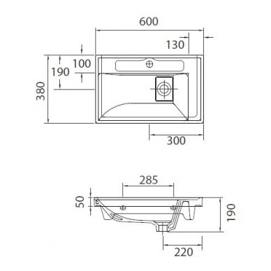 Pakabinamas praustuvas Karag Quattro 60x38 1 Pakabinamas praustuvas Karag Quattro 60x38 1