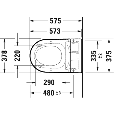 Pakabinamas unitazas su bidė funkcija Duravit SensoWash Starck f Plus Compact Rimless, su DuraShield danga 3 Pakabinamas unitazas su bidė funkcija Duravit SensoWash Starck f Plus Compact Rimless, su DuraShield danga 3