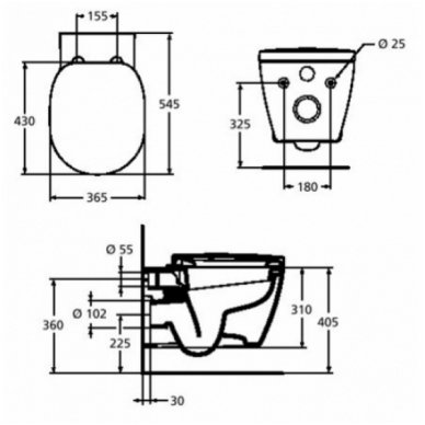 Pakabinamas WC Ideal Standard Connect