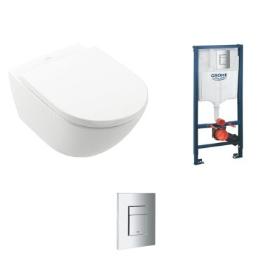 Pakabinamas WC komplektas Villeroy & Boch Subway 3.0 Twist-Flush C+ danga, chromo mygtukas Pakabinamas WC komplektas Villeroy & Boch Subway 3.0 Twist-Flush C+ danga, chromo mygtukas