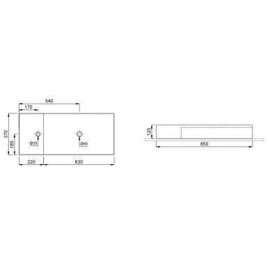 Pastatomas praustuvas Alice Ceramica Hide 850x370 mm 8