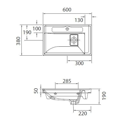 Pakabinamas praustuvas Karag Quattro 60x38 1
