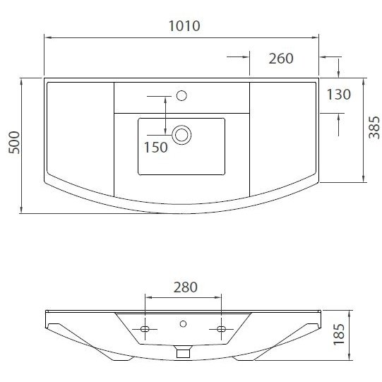 Pakabinamas praustuvas Karag Bianna 101X50 1