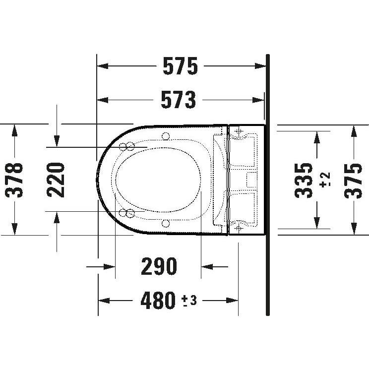 Pakabinamas unitazas Duravit SensoWash Starck F lite Compact Rimless su bidė funkcija, su DuraShield danga, su lėtai užsidarančiu dangčiu 3