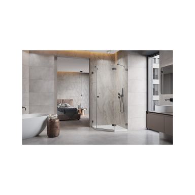 Penkiakampė dušo kabina Radaway Essenza Pro Brushed GunMetal PTJ, skaidrus stiklas Penkiakampė dušo kabina Radaway Essenza Pro Brushed GunMetal PTJ, skaidrus stiklas