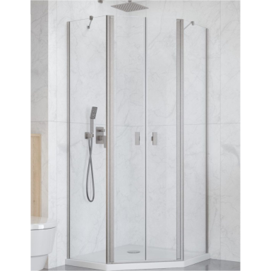 Penkiakampė dušo kabina Radaway Nes Brushed Nickel PTD, skaidrus stiklas Penkiakampė dušo kabina Radaway Nes Brushed Nickel PTD, skaidrus stiklas