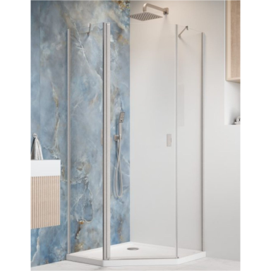 Penkiakampė dušo kabina Radaway Nes Brushed Nickel PTJ, skaidrus stiklas Penkiakampė dušo kabina Radaway Nes Brushed Nickel PTJ, skaidrus stiklas