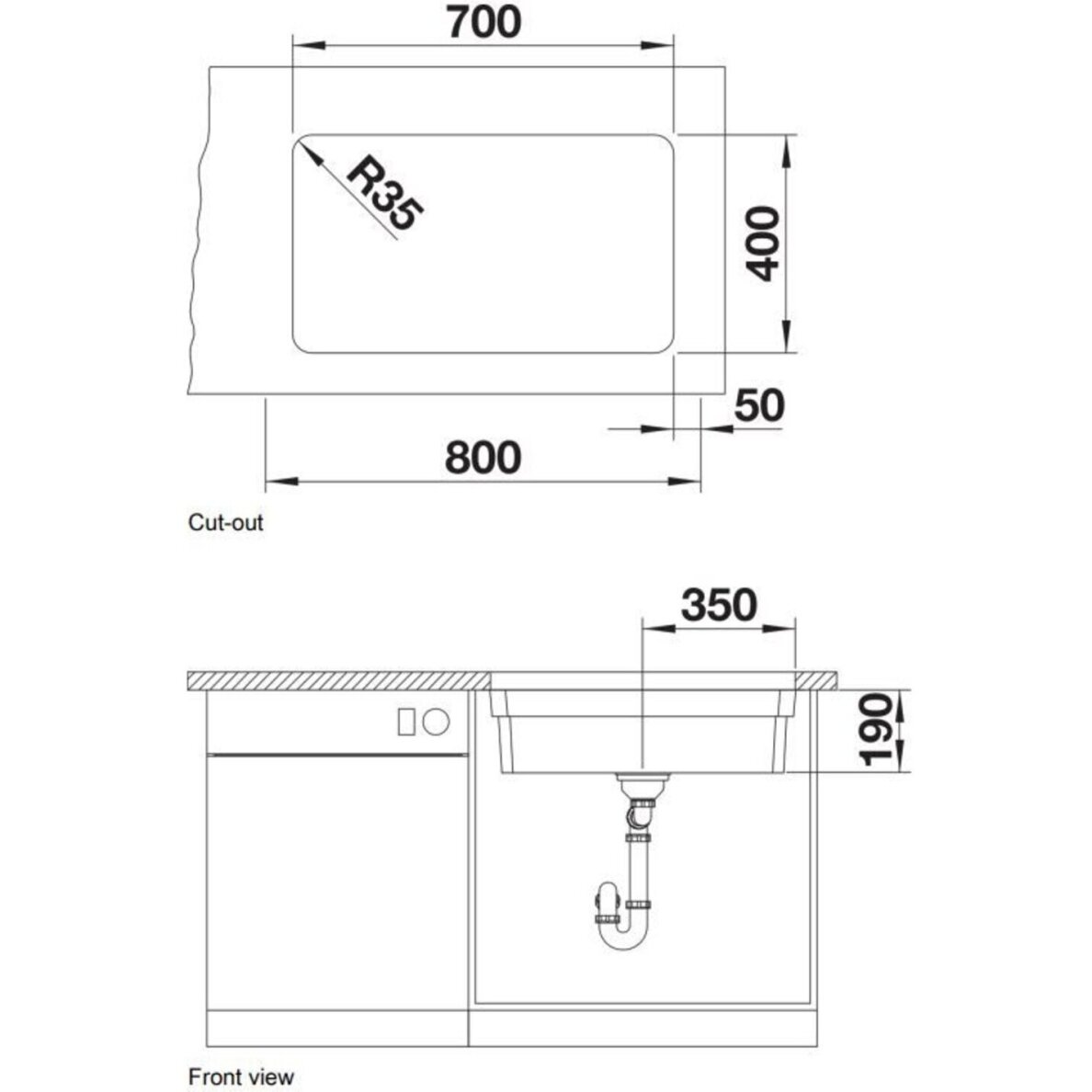 Plautuvė BLANCO ETAGON 700-U SATIN InFino O.AF 1 Plautuvė BLANCO ETAGON 700-U SATIN InFino O.AF 1