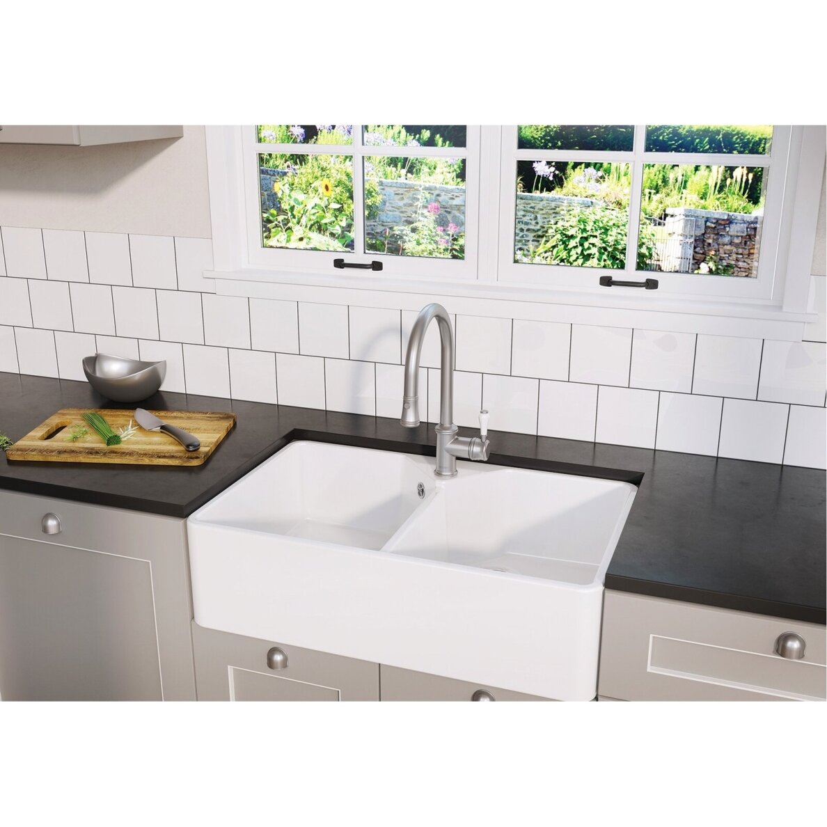 Plautuvė BLANCO VILLAE DOUBLE Ceramic White glossy O.AF Plautuvė BLANCO VILLAE DOUBLE Ceramic White glossy O.AF