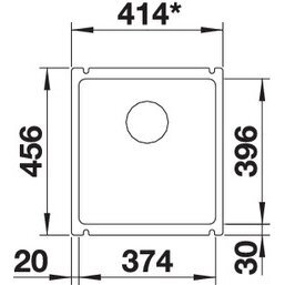 Plautuvė BLANCO SUBLINE 375-U Ceramic PP Basalt InFino O.AF 3