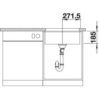 Plautuvė BLANCO SUBLINE 500-U Ceramic PP Basalt InFino O.AF 3 Plautuvė BLANCO SUBLINE 500-U Ceramic PP Basalt InFino O.AF 3
