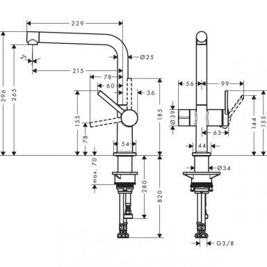 Plautuvės maišytuvas Hansgrohe Talis M54 Plautuvės maišytuvas Hansgrohe Talis M54