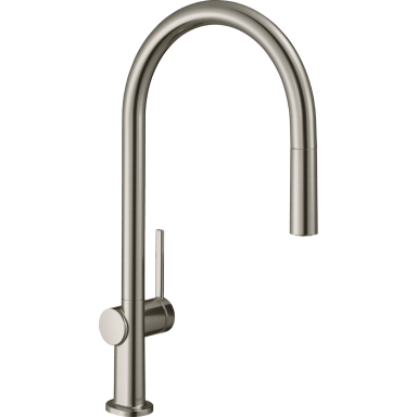 Plautuvės maišytuvas Hansgrohe Talis M54 210 su ištraukiama žarna, nerūdijančio plieno